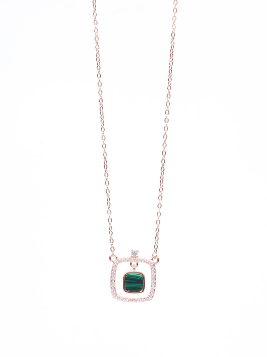 Amee Emerald Harmony Silver Necklace