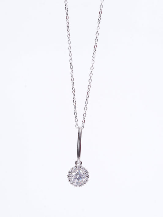 Amee Dewdrop Halo Silver Pendant
