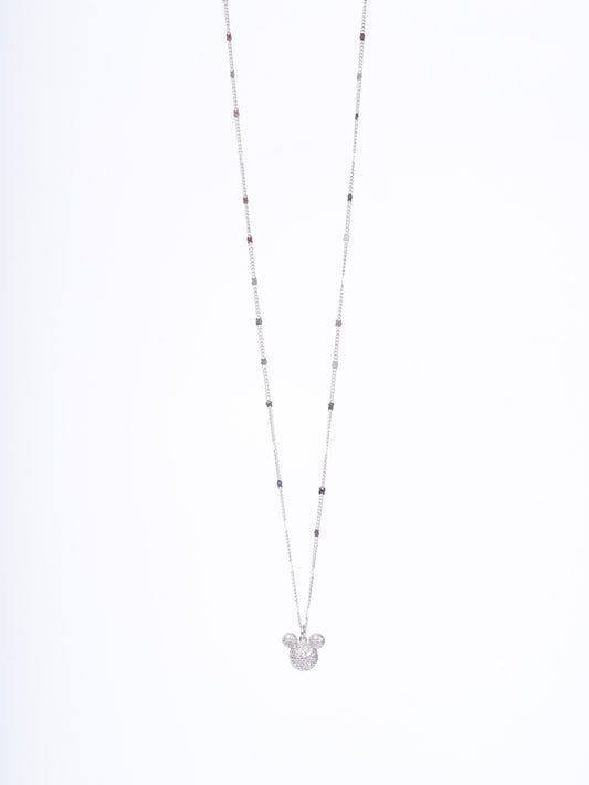 Amee Twinkle Teddy Silver Necklace