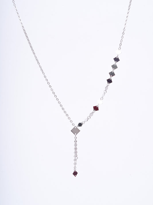 Amee Diamond Cascade Silver Necklace