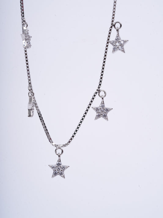 Amee Stellar Charm Silver Necklace