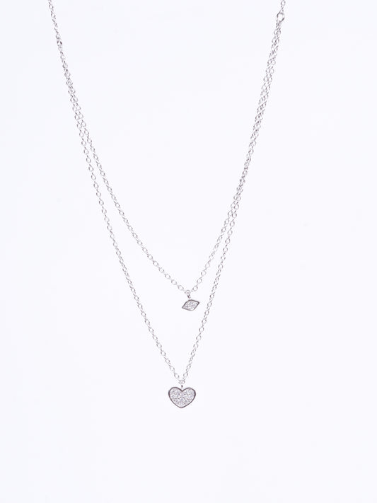 Amee Heart & Harmony Silver Necklace