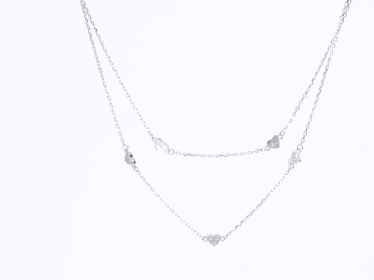 Amee Layered Love Silver Necklace