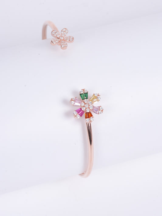 Amee Blossom Bliss Silver Bangle