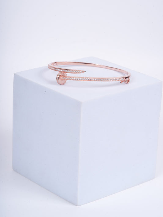 Amee Sculpted Blush Silver Bracelet