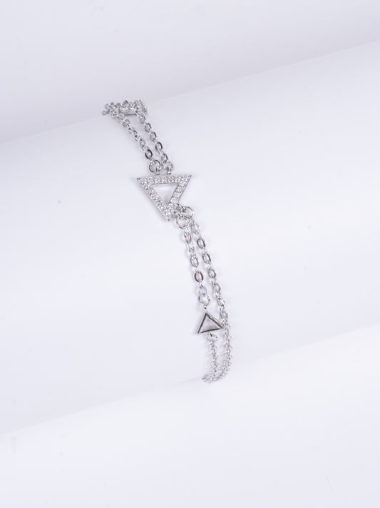 Amee Trinity Charm Silver Bracelet