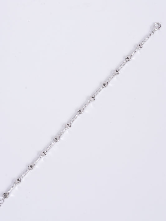 Amee Bead Drops Silver Bracelet