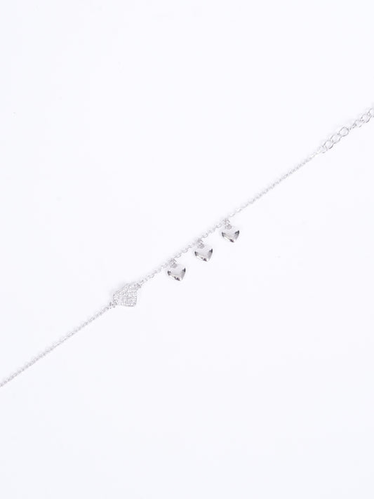 Amee Dancing Hearts Silver Bracelet