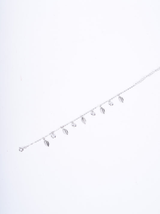 Amee Everbloom Leaf Silver Bracelet