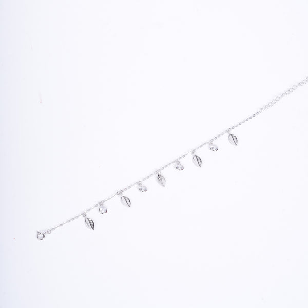 Amee Everbloom Leaf Silver Bracelet