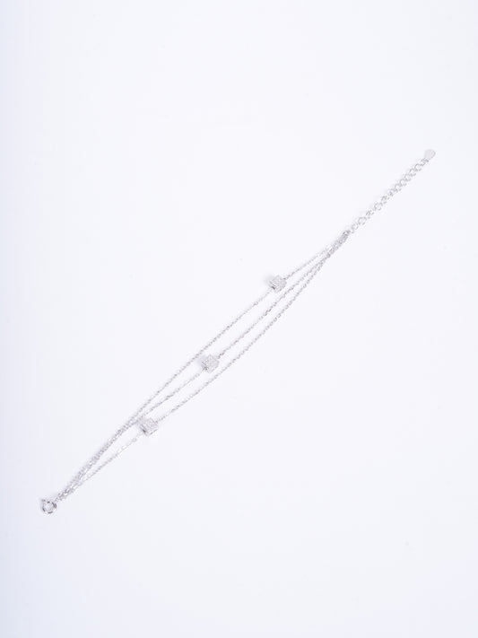 Amee Celeste Cube Silver Bracelet