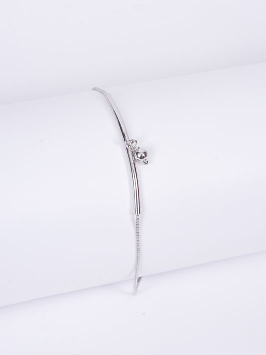 Amee Serene Arc Silver Bracelet