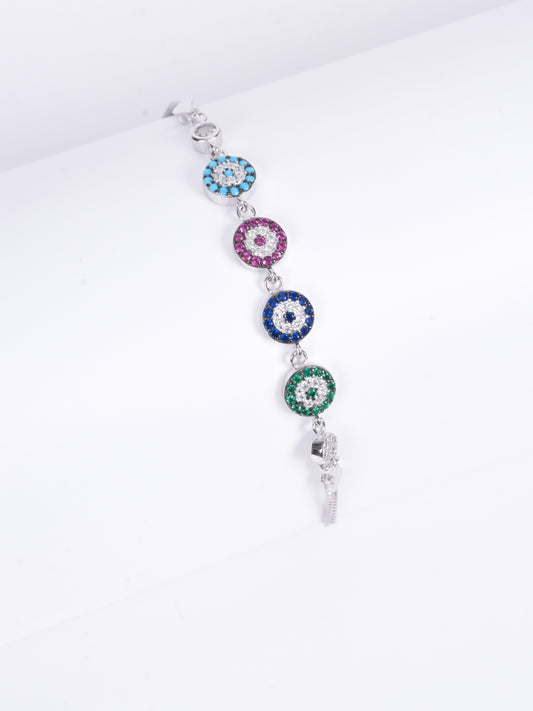 Amee Rainbow Sparkle Silver Bracelet