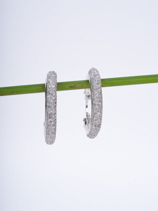 Amee Celestial Lustre Silver Hoops
