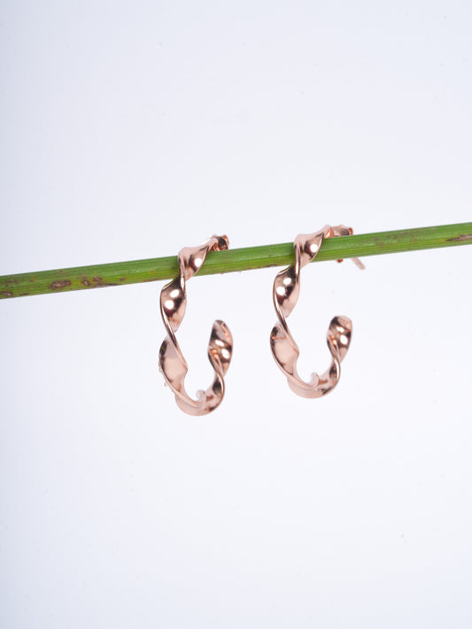 Amee Blush Gold Twists Silver Earrings
