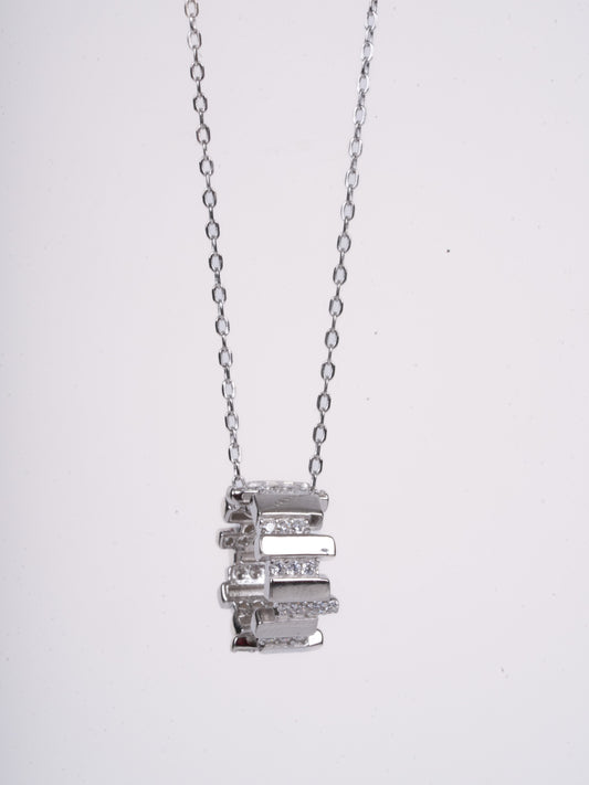 Amee Stacked Sparkle Silver Necklace