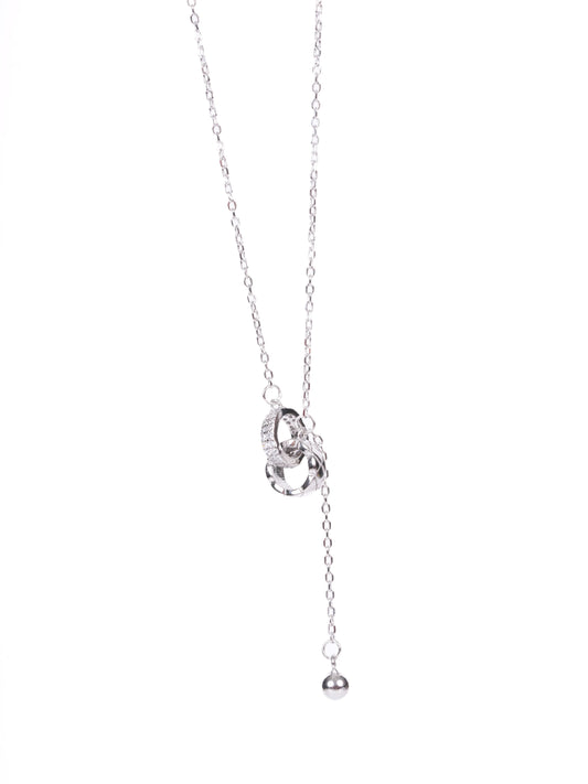 Amee Entwine Drop Silver Necklace