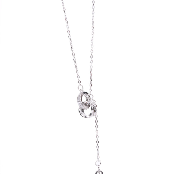 Amee Entwine Drop Silver Necklace