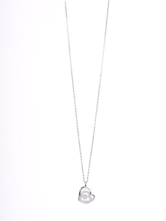 Amee HeartWhirl Diamond Silver Pendant