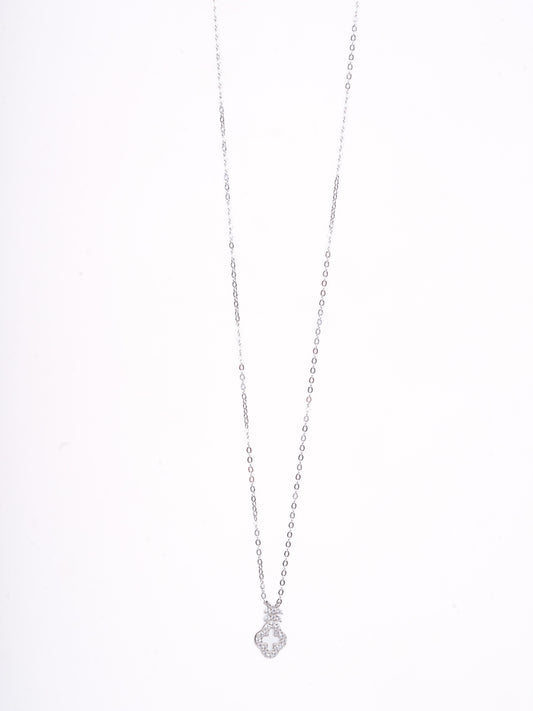 Amee Infinity Clover Silver Necklace