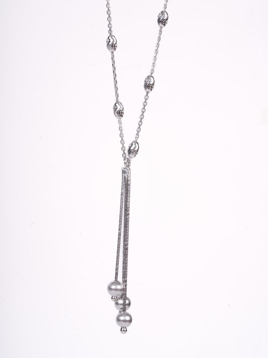 Amee Stellar Linked Beads Silver Necklace