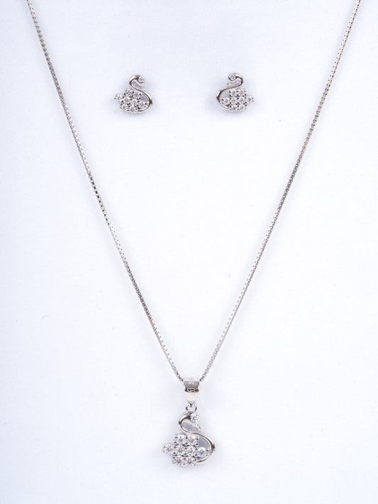 Amee Graceful Glimmer Swan Silver Set
