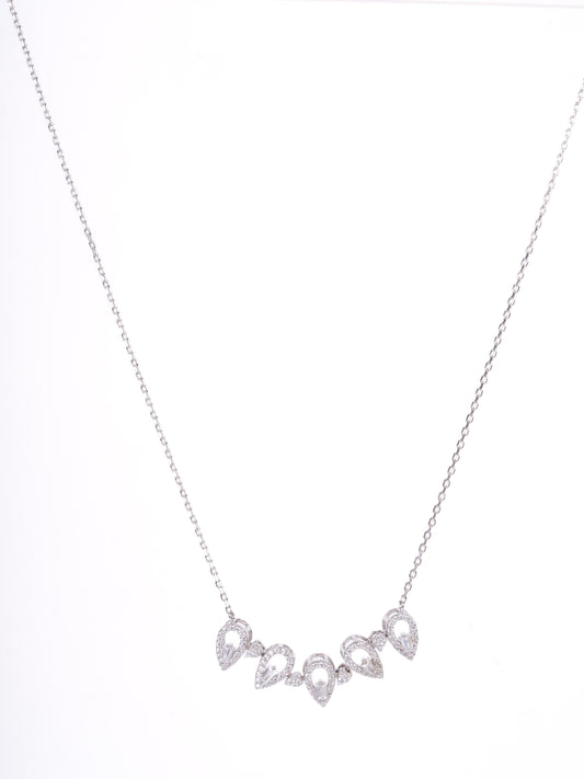 Amee Dewdrop Symphony Silver Necklace