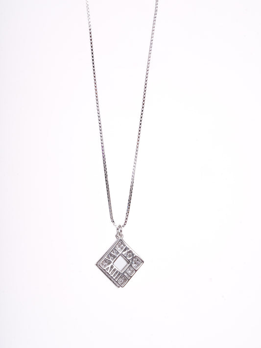 Amee Diamond Matrix Silver Necklace