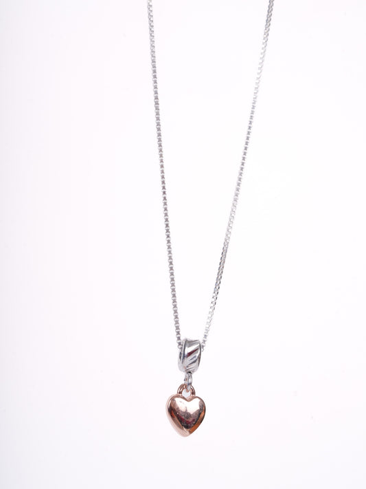 Amee Cupid's Heart Silver Necklace