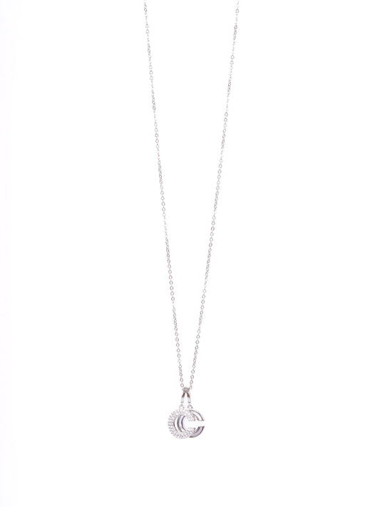 Amee Crystal C Silver Pendant