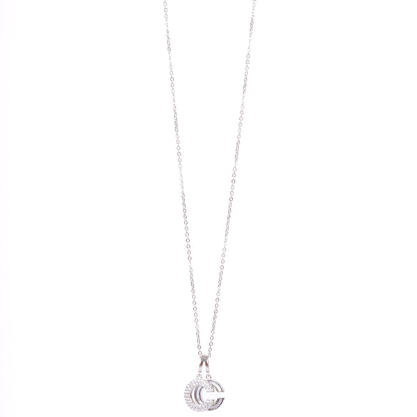 Amee Crystal C Silver Pendant