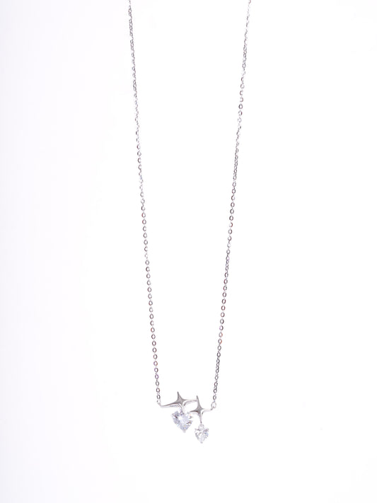 Amee Twinkle Heart Silver Necklace