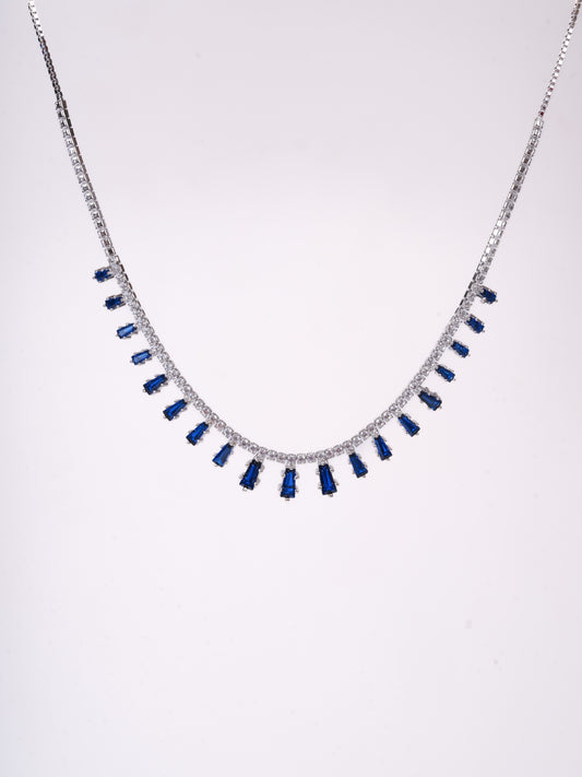 Amee Saphire Spark Silver Necklace
