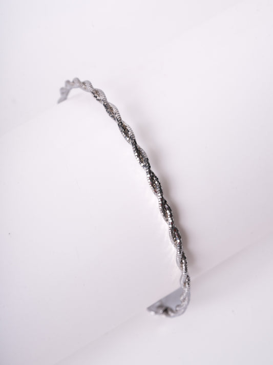 Amee Twisted Rope Silver Bracelet