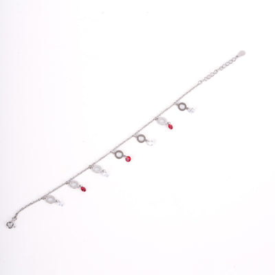 Amee Drop Circle Silver Bracelet