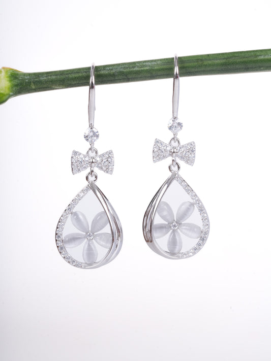 Amee Winter Petal Silver Earrings