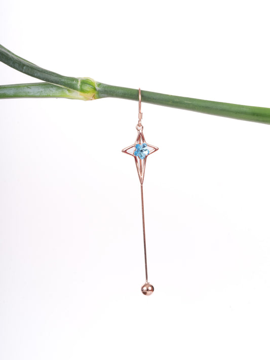 Amee Twinkling Blue Star Silver Earrings