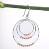 Amee Beaded Hoops Silver Earrings