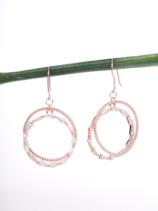 Amee Crystal RInglets Silver Earrings