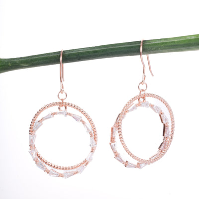 Amee Crystal RInglets Silver Earrings