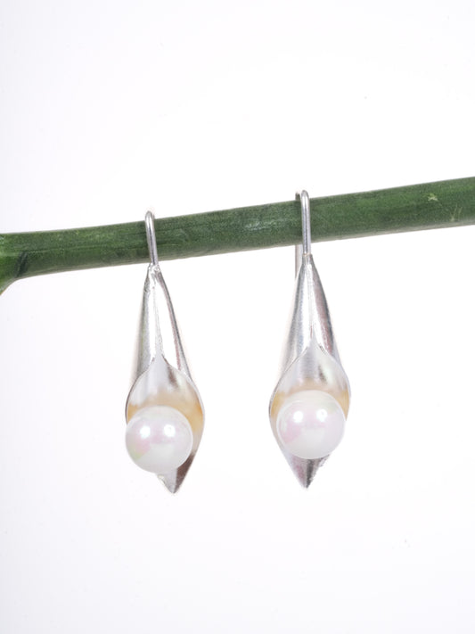 Amee Dewdrop Nest Silver Earrings