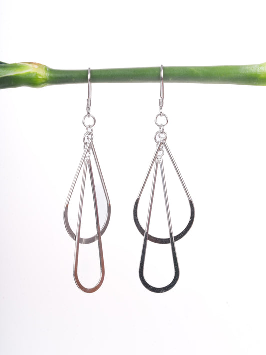 Amee Double Flow Silver Earrings