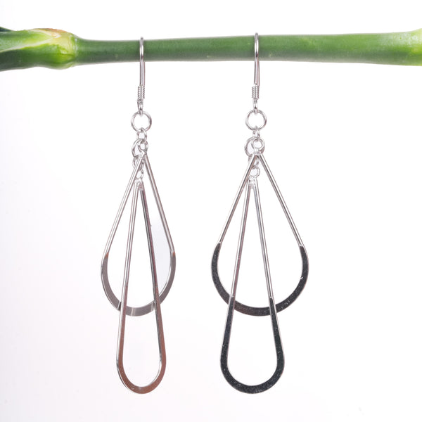 Amee Double Flow Silver Earrings