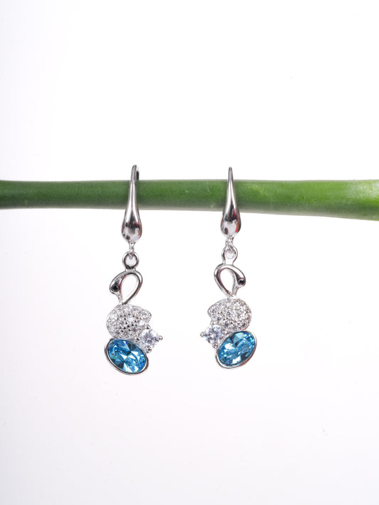 Amee Blue Flame Silver Earrings