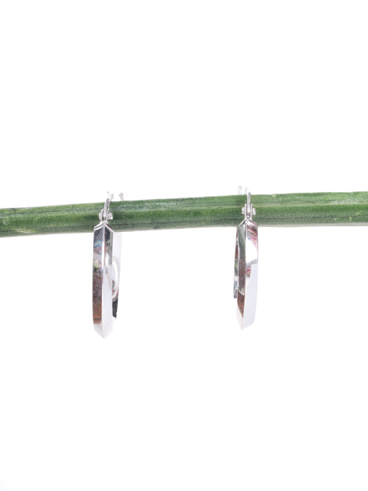 Amee Power Hoop Silver Earrings