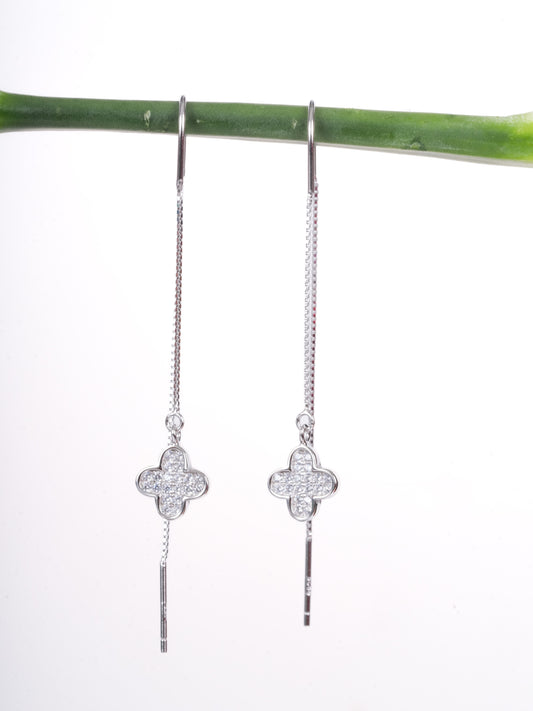 Amee Bloom Drizzle Drop Silver Earrings