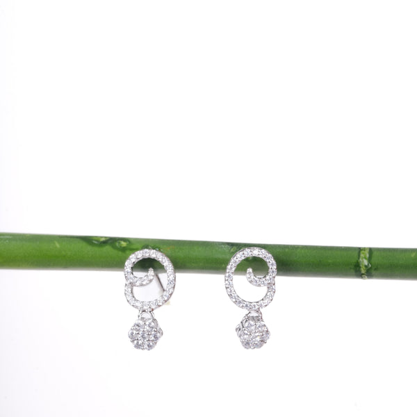 Amee Celestial Swirl Silver Earrings