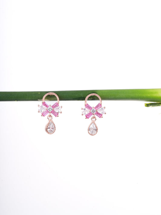 Amee Pink Aurora Drop Silver Earrings