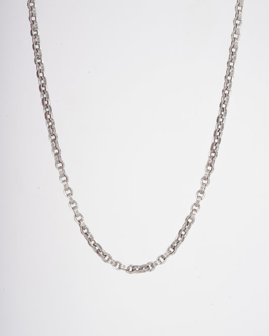 Amee Engraved Link Silver Men's Chain