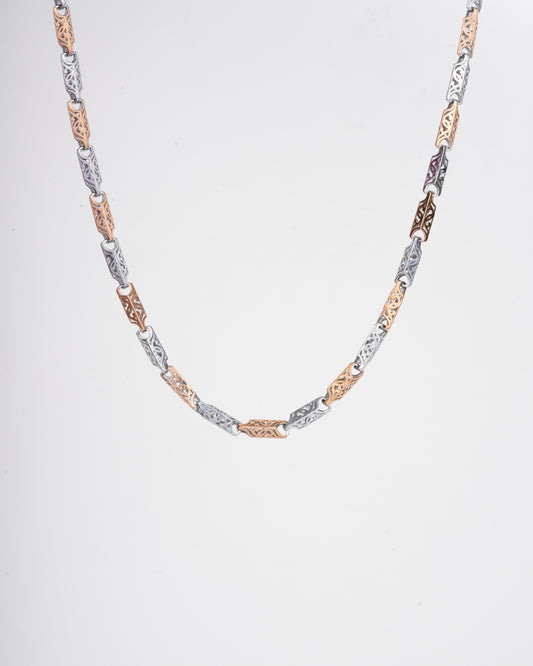 Amee Two-Toned Box Link Silver Men's Chain